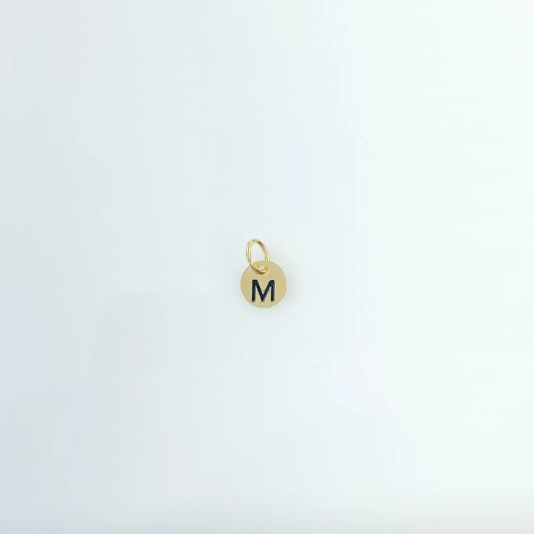 Pingente Letra M Folheado a Ouro 18k