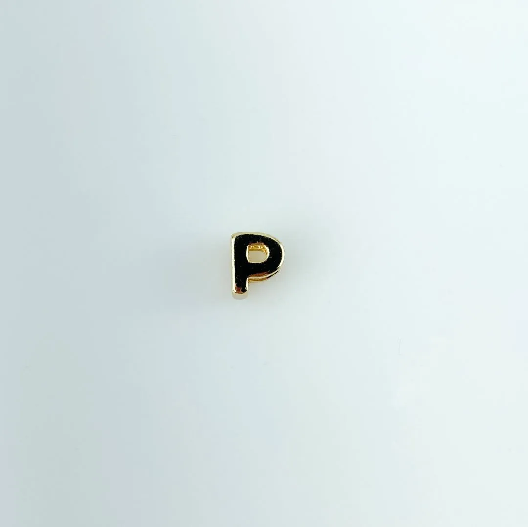 Pingente Letra P Dupla Folheado a Ouro 18k
