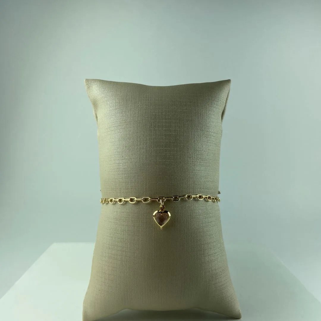 Pulseira Cartier com Corações Folheado a Ouro 18k