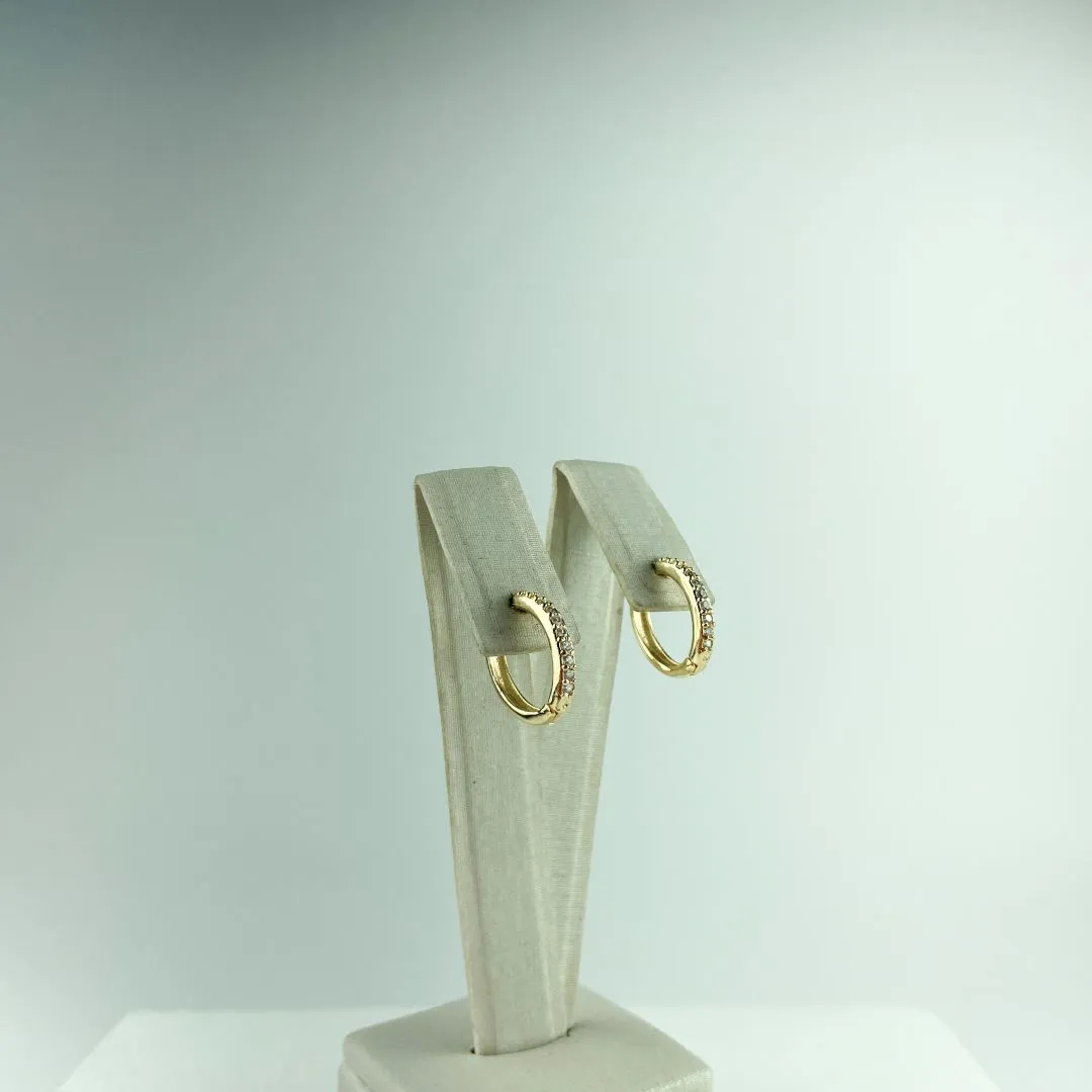Brinco Argolinha com Zircônia Folheada a Ouro 18k