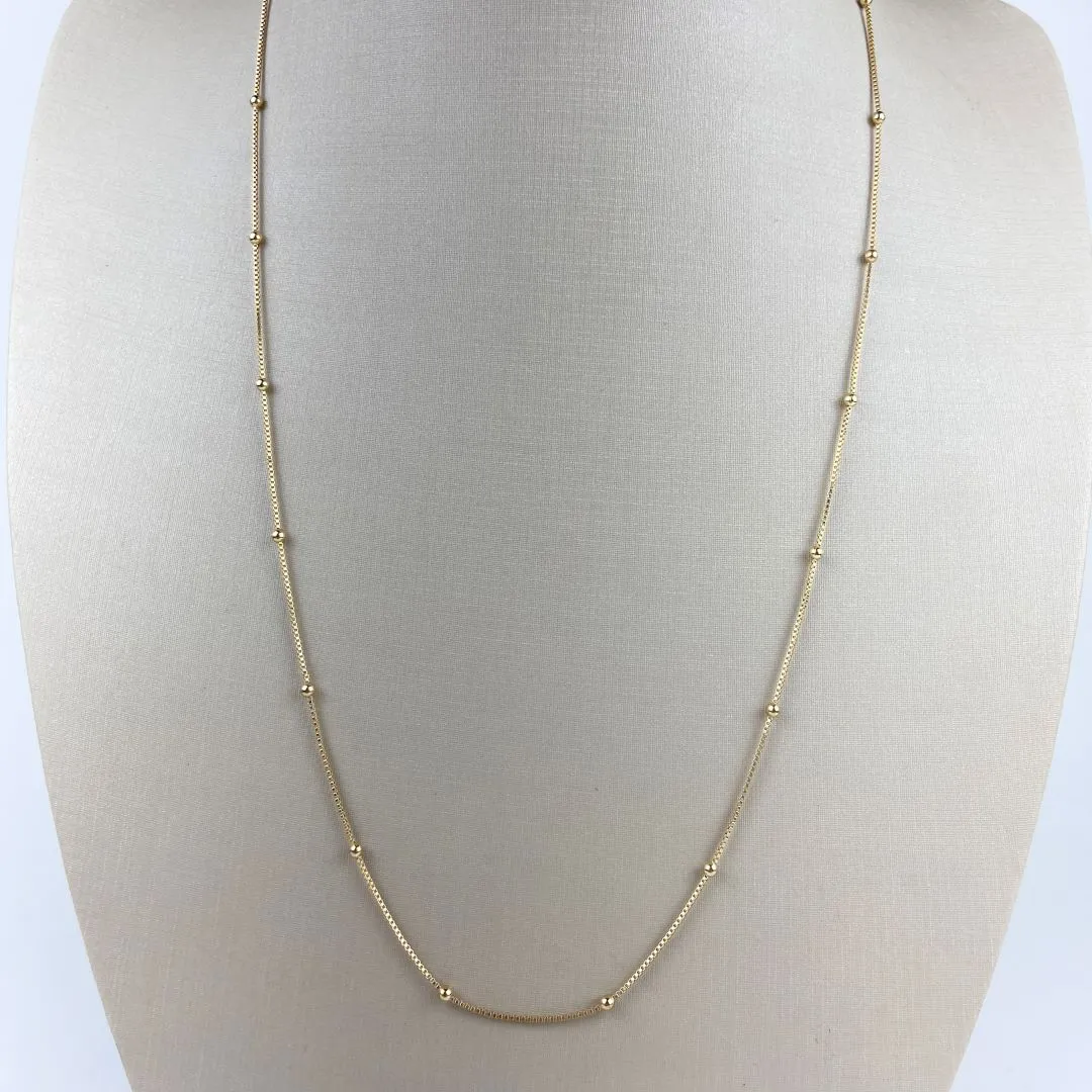 Colar Veneziana com Bolinhas Folheado a Ouro 18k