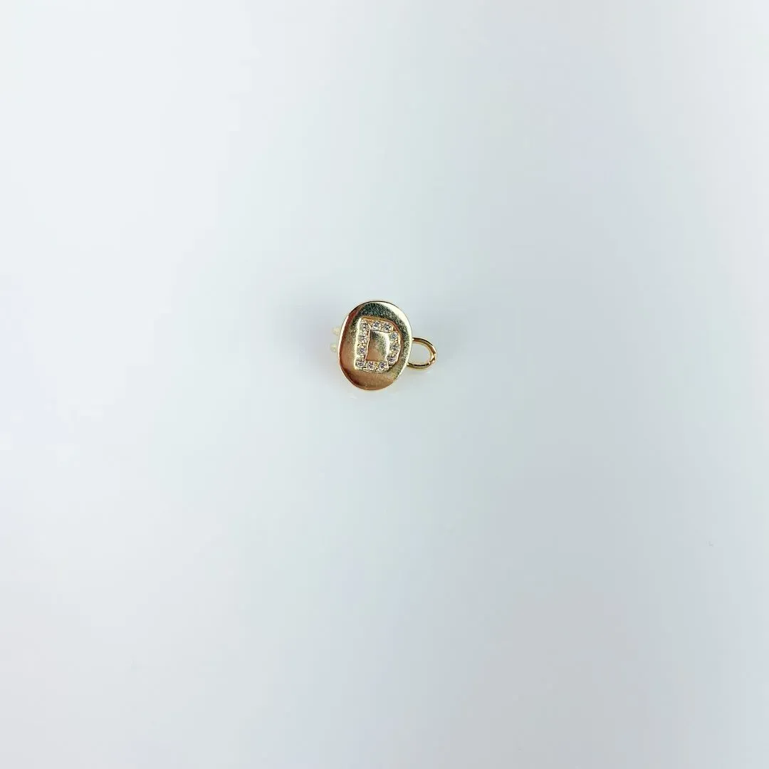 Piercing Fake Letra D Cravejada em Zircônias Folheado a Ouro 18k