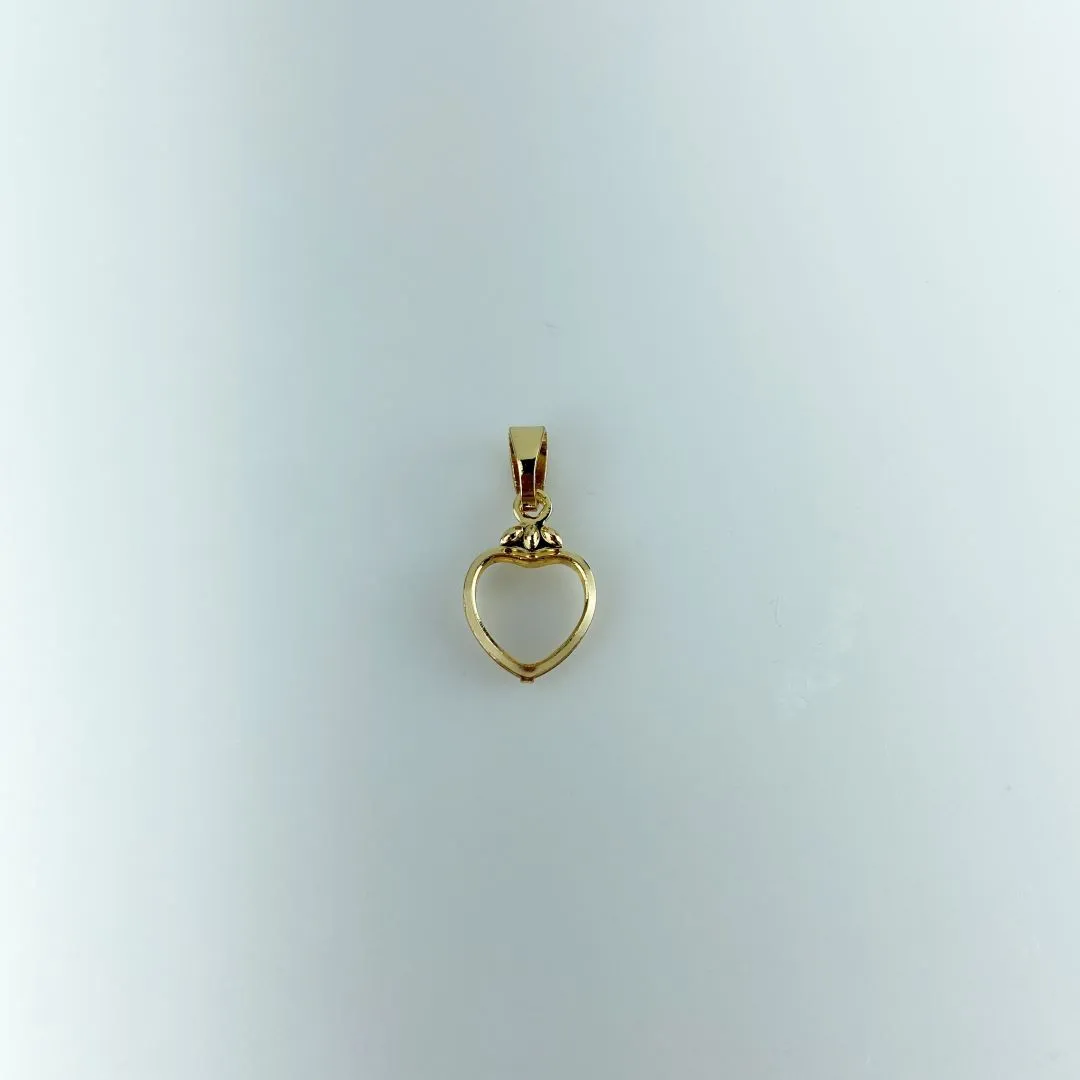 Pingente Coração Vazado Folheado a Ouro 18k