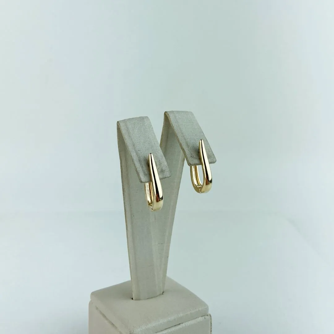 Brinco Argola Gota Lisa Folheado a Ouro 18 K