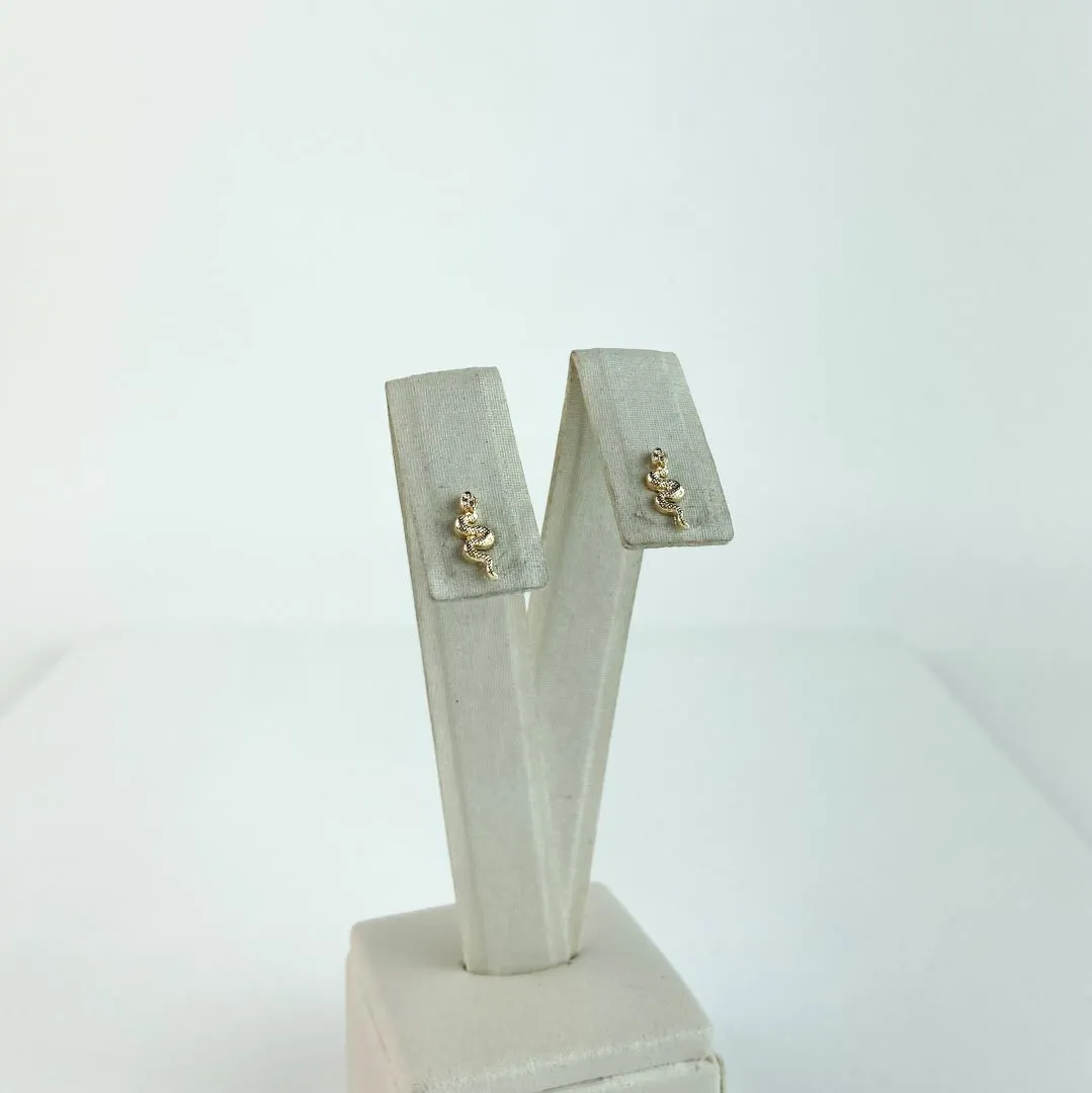 Brinco Cobra Folheado a Ouro 18k