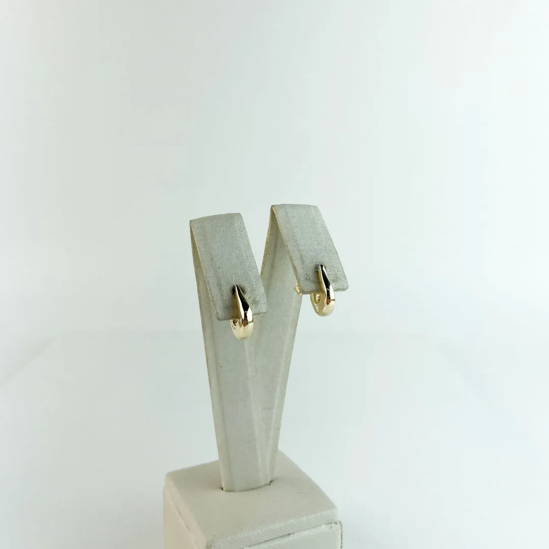 Brinco Gota Lisa Folheado a Ouro 18 K