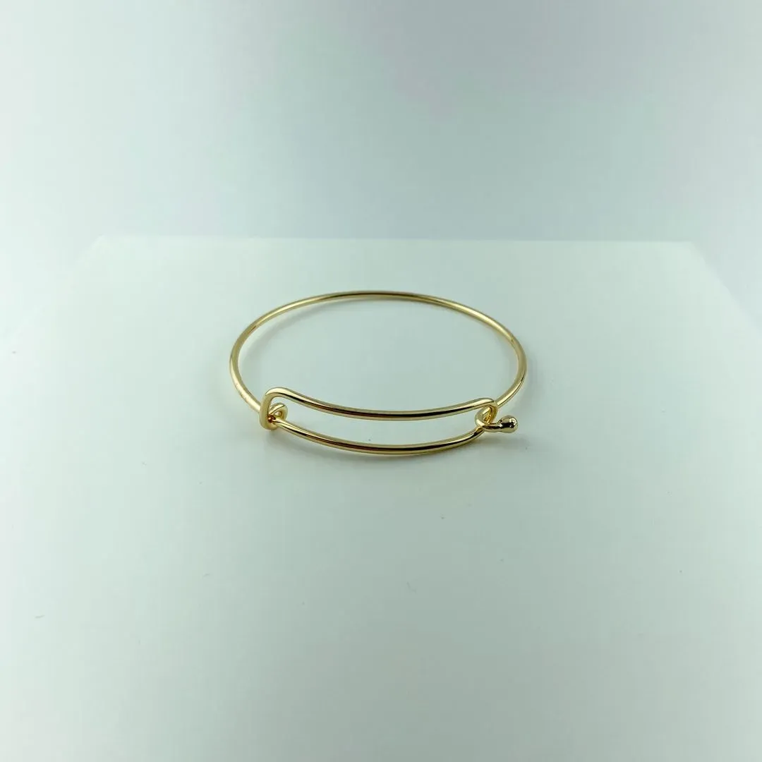 Bracelete com Elos Longos Entrelaçados e Trava Folheado a Ouro 18k
