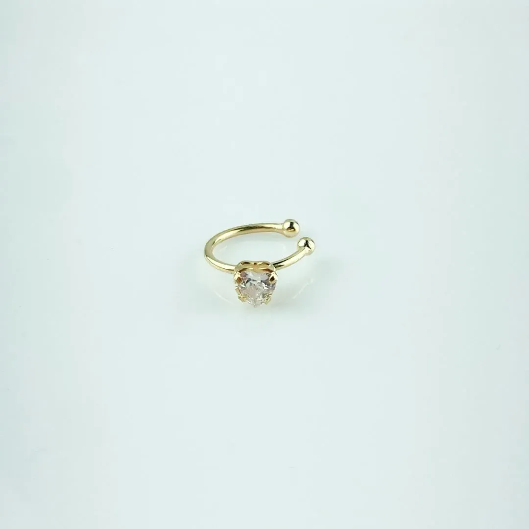 Piercing Fake com Zircônia Folheado a Ouro 18k