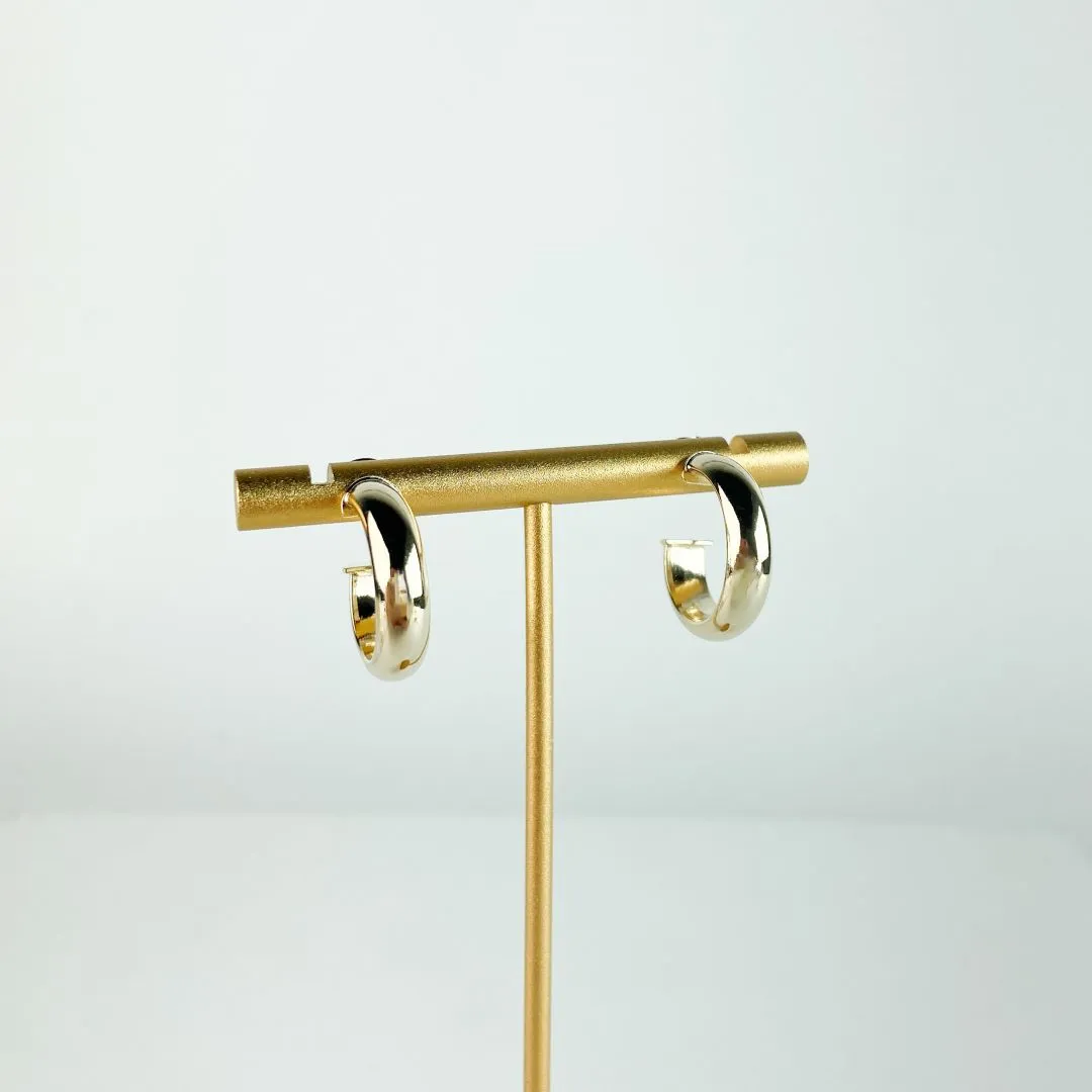 Brinco Argola Lisa Folheado a Ouro 18k