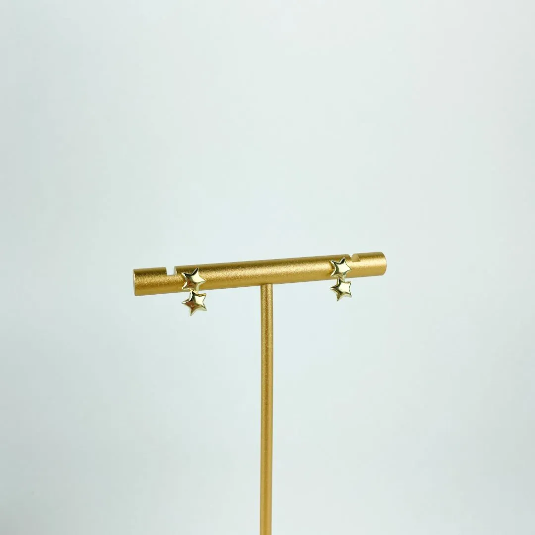 Brinco Estrelinhas Folheado a Ouro 18k