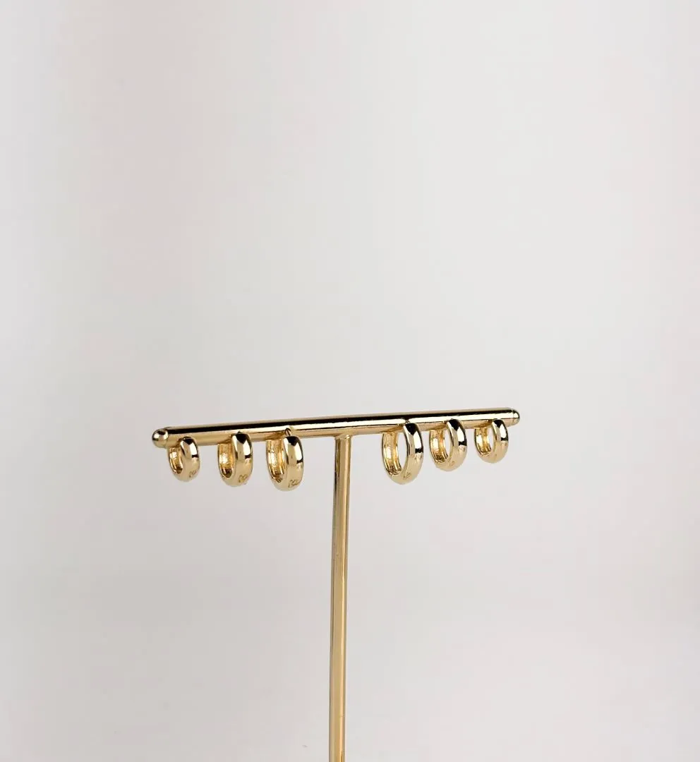 Brinco Trio Argola Lisa Folheado a Ouro 18k