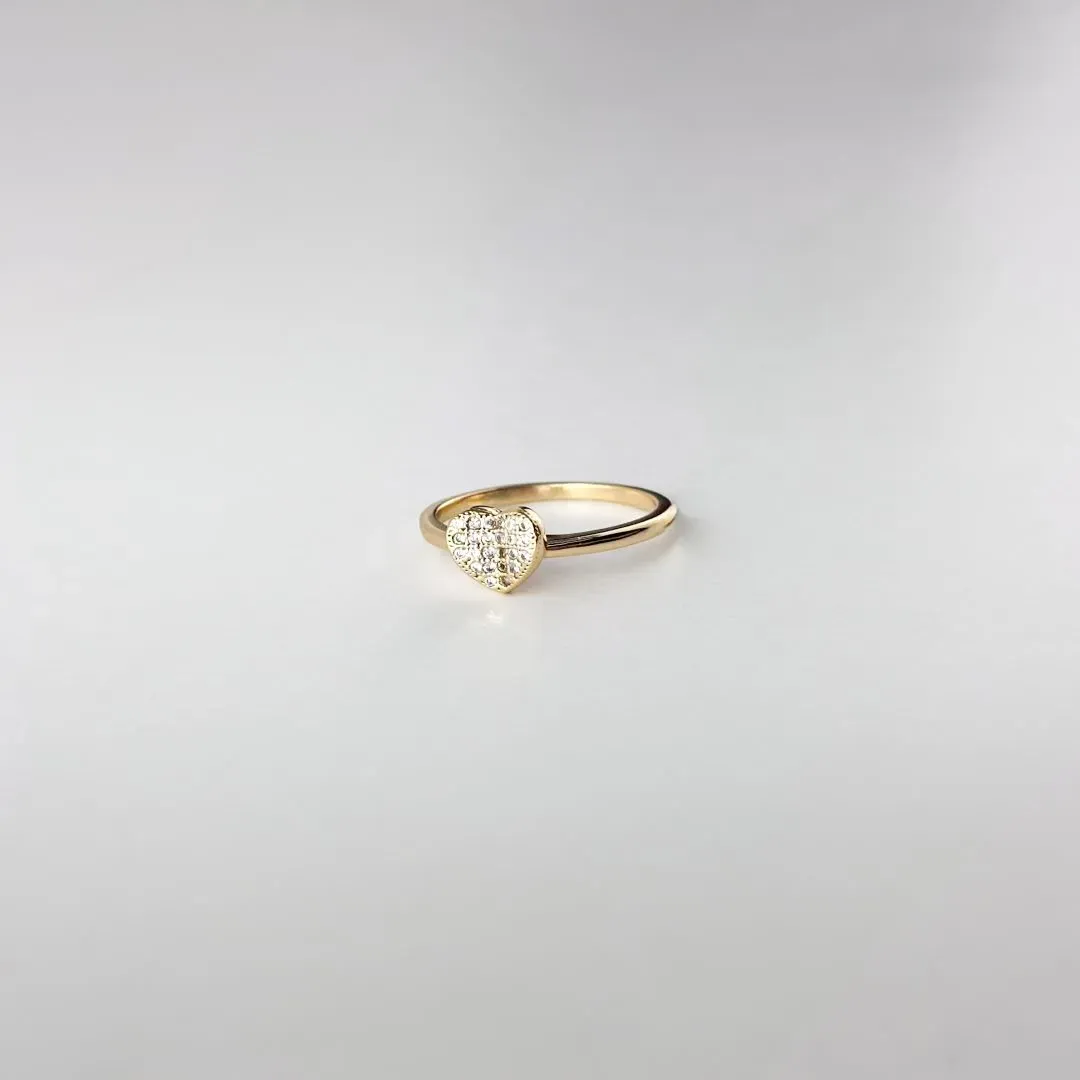 Anel de Coração em  Microzircônia Folheado a Ouro 18k