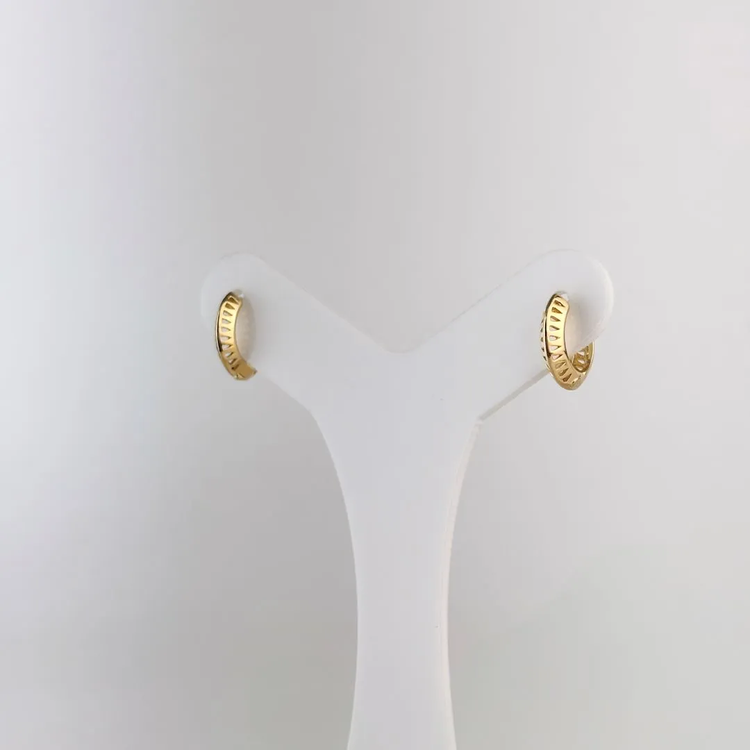 Brinco Argola Vazada Folheado a Ouro 18k