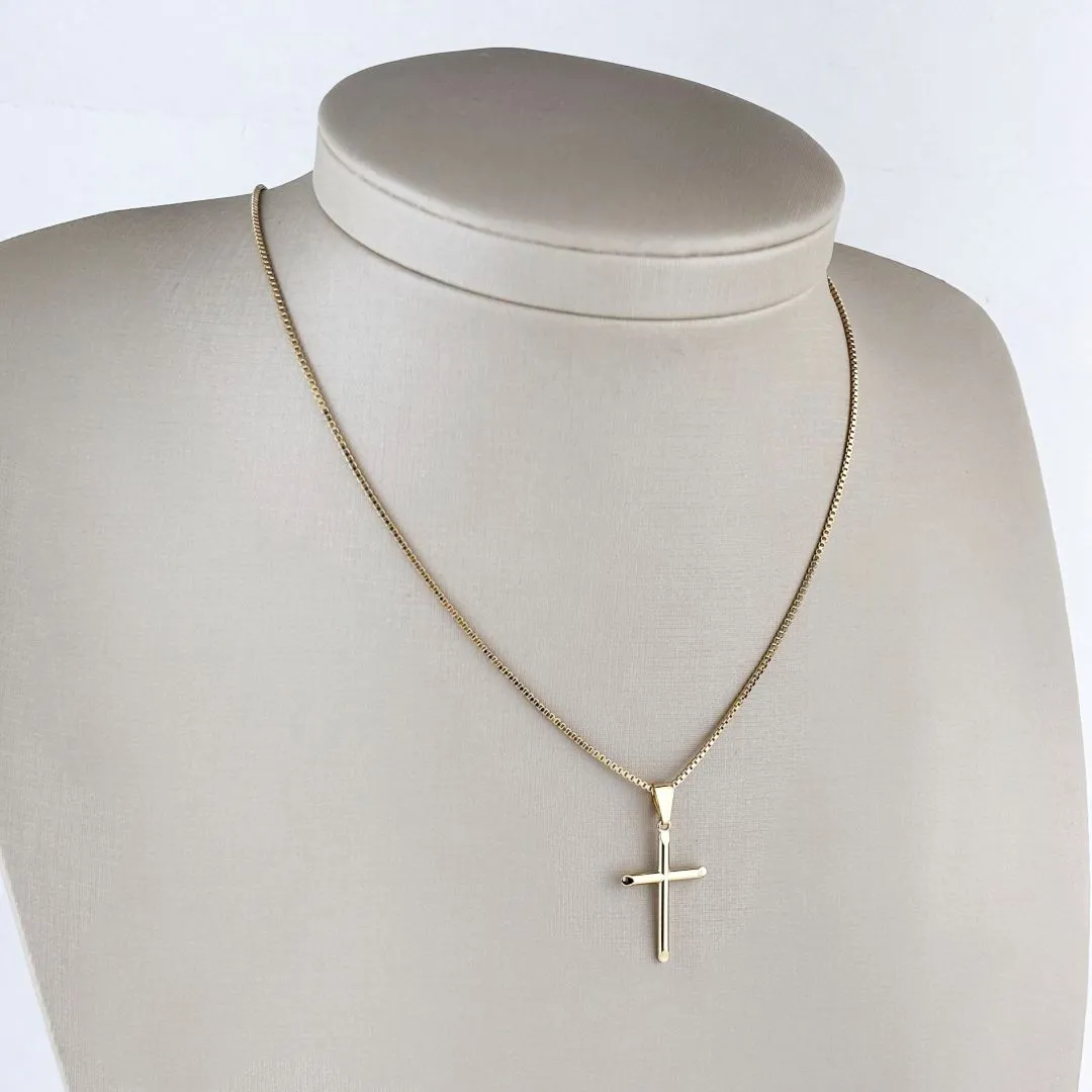 Colar Cruz Folheado a Ouro 18k