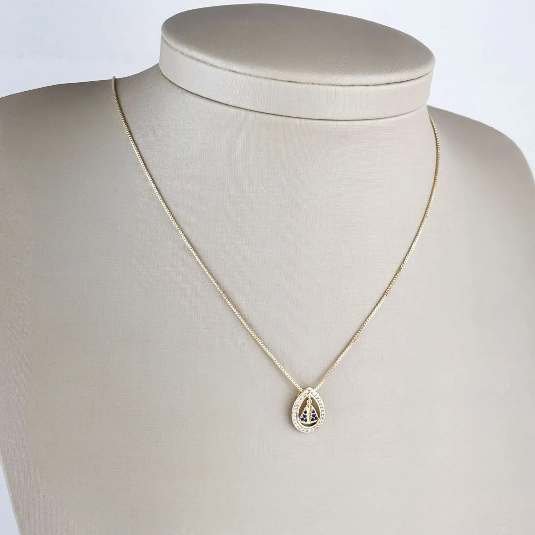 Colar Nossa Senhora Cravejado em Zircônia Vazado e Folheado a Ouro 18k