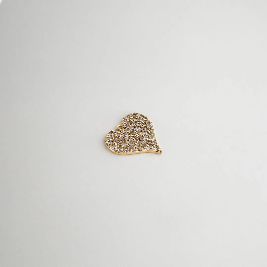 Pingente de Coração Cravejado em Zircônias Vazada Folheado a Ouro 18k