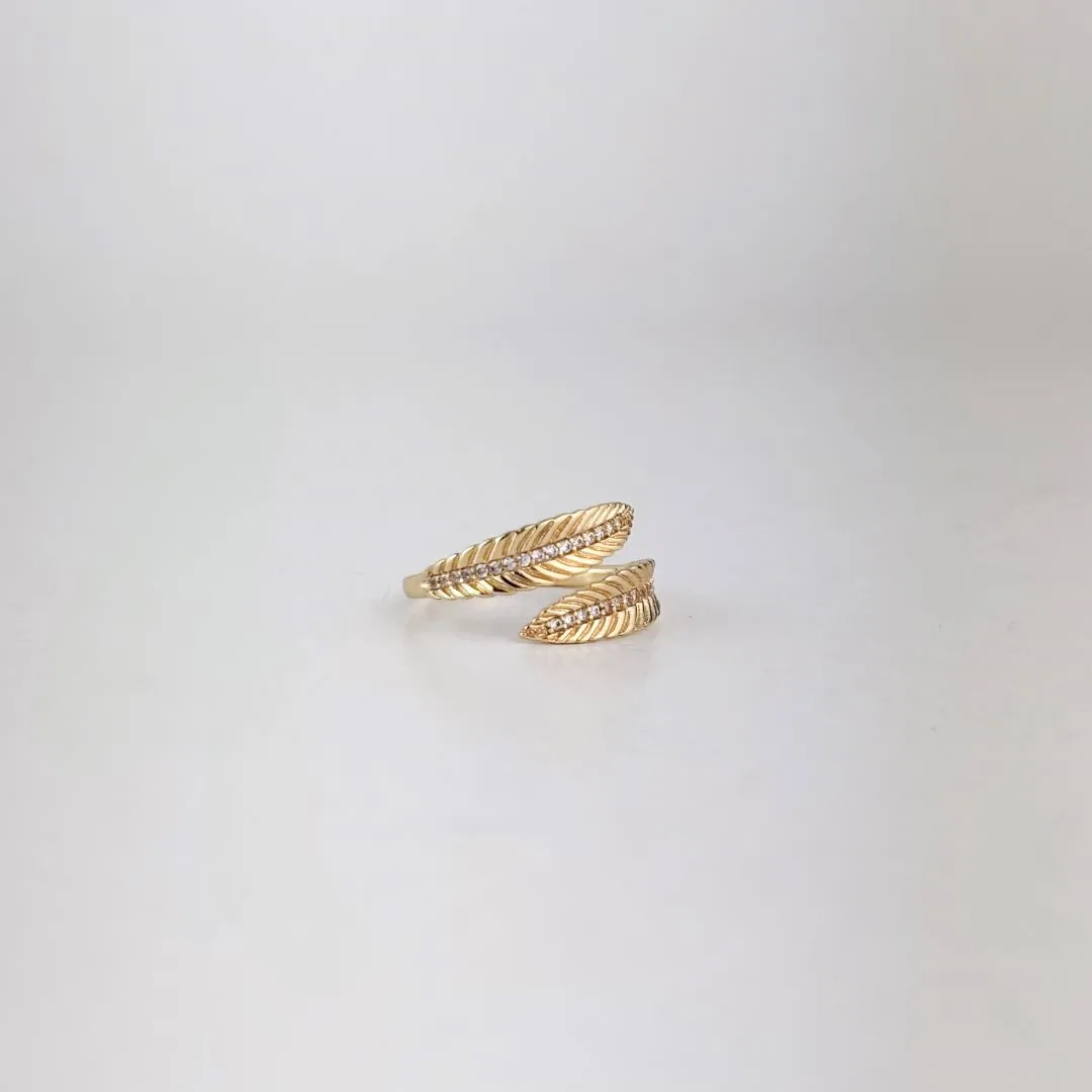 Anel Penas Ajustável Cravejado em Zircônias Folheado a Ouro 18k