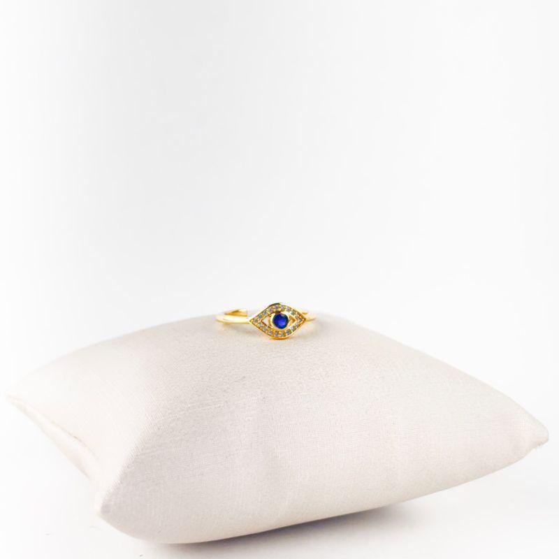 Anel Ajustável Olho Grego Folheado a Ouro 18K
