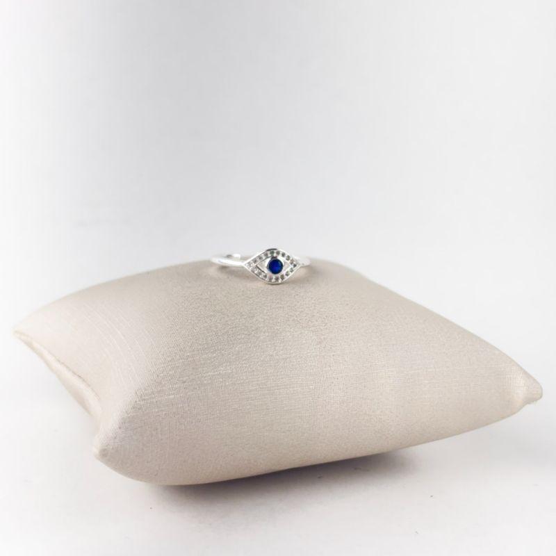 Anel Ajustável Olho Grego Folheado a Prata