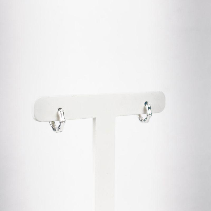 Brinco Argolinha Sextavada Folheado a Prata