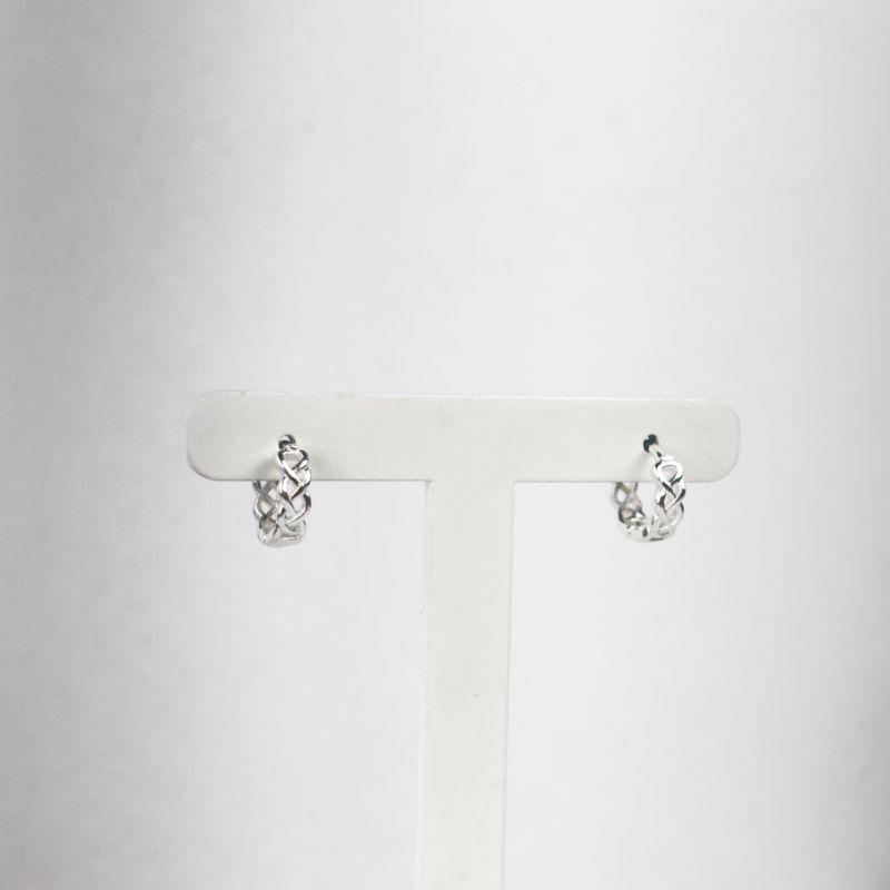 Brinco de Argolinhas Trançadas Folheado a Prata