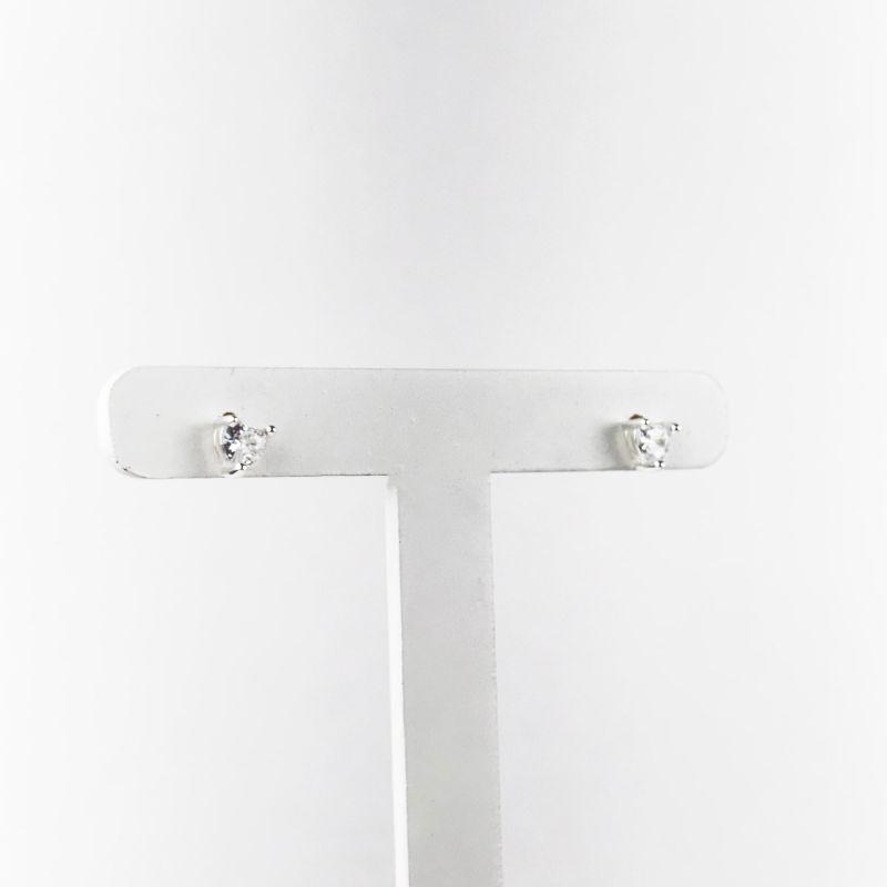 Brinco Ponto de Luz de Coração Folheado a Prata