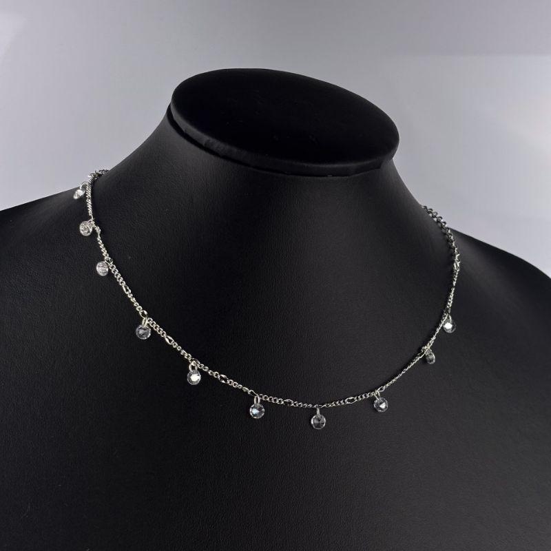 Choker com Dez Pontos de Luz Folheado a Prata