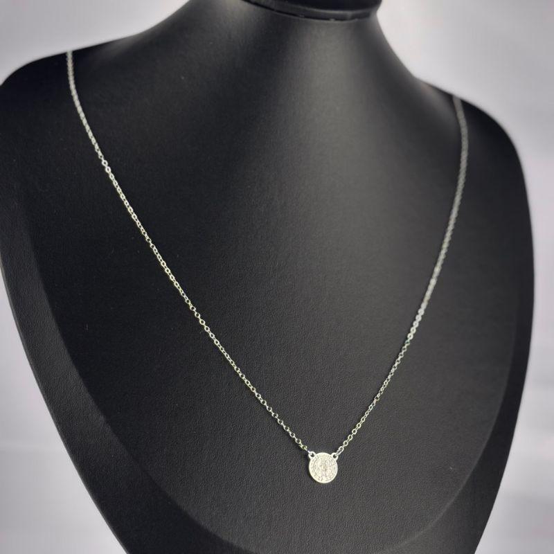 Escapulário Medalha de São Bento Folheado a Prata