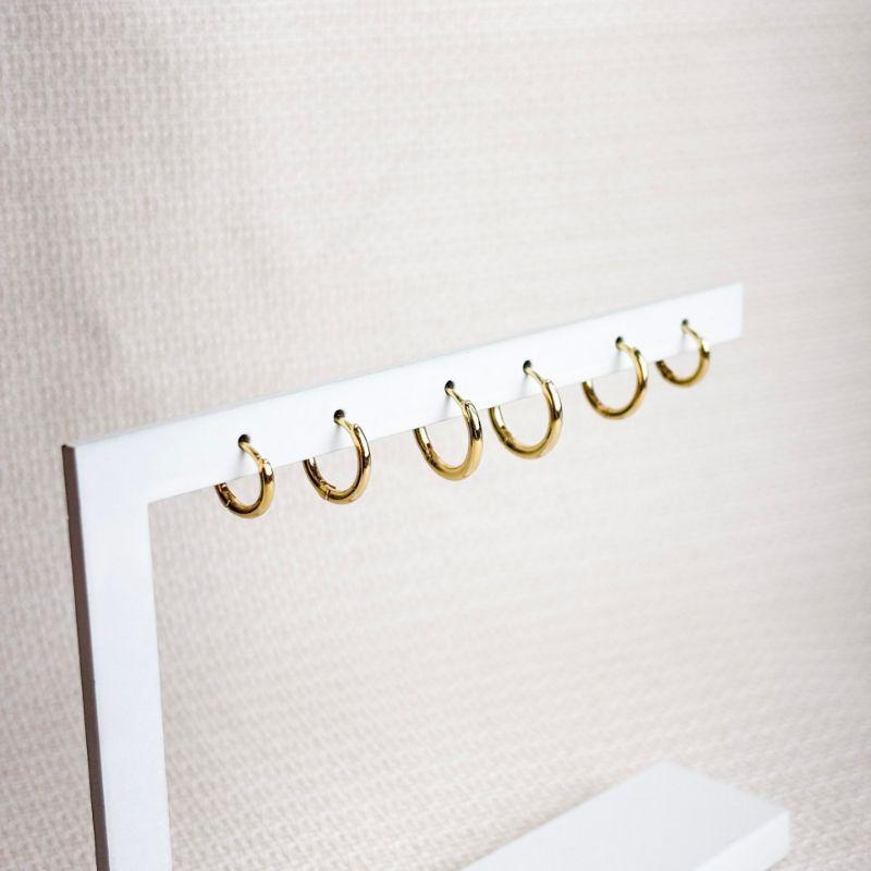 Brinco Trio de Argolinhas Redondas Folheado a Ouro 18K