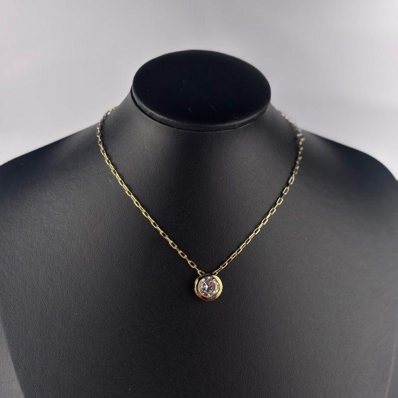 Choker Cartier com Pingente Ponto de Luz Folheada a Ouro 18k