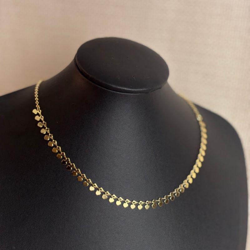 Colar Choker com Mini Corações Folheado a Ouro 18K
