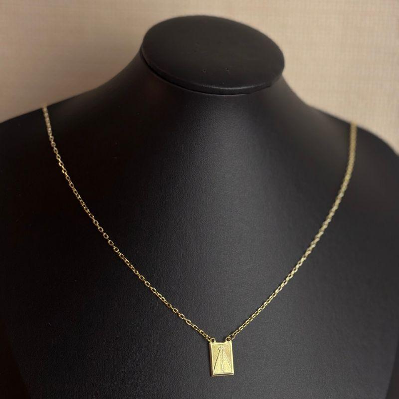 Escapulário Masculino Folheado a Ouro 18K