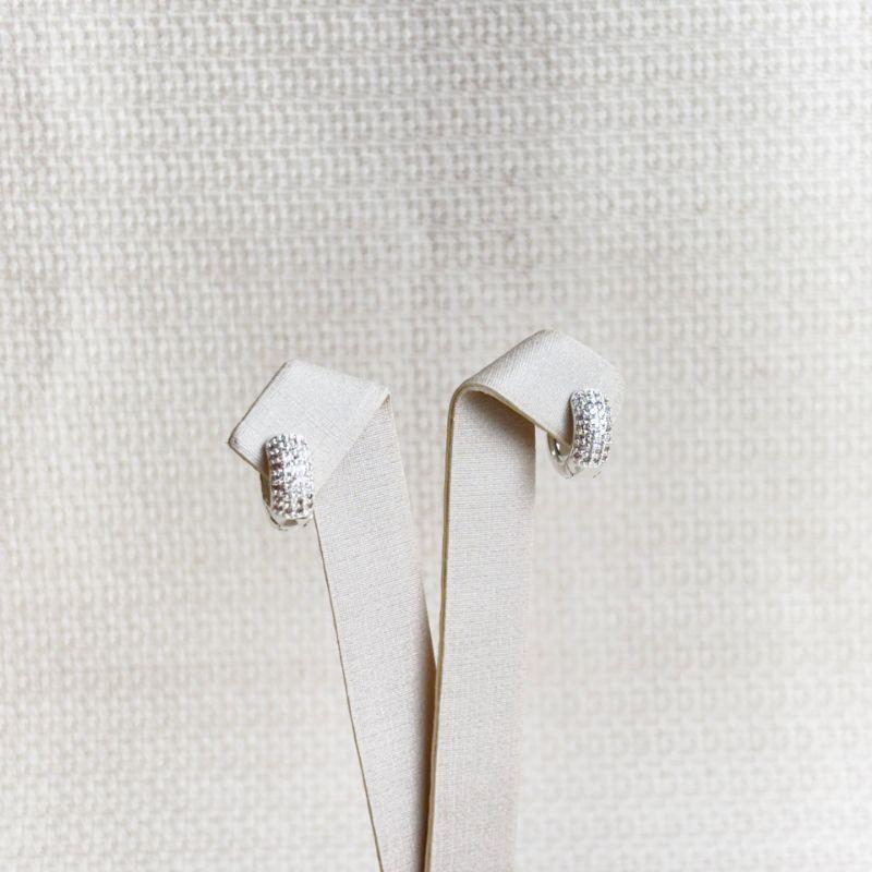 Brinco Argola em Zircônias Folheado a Prata