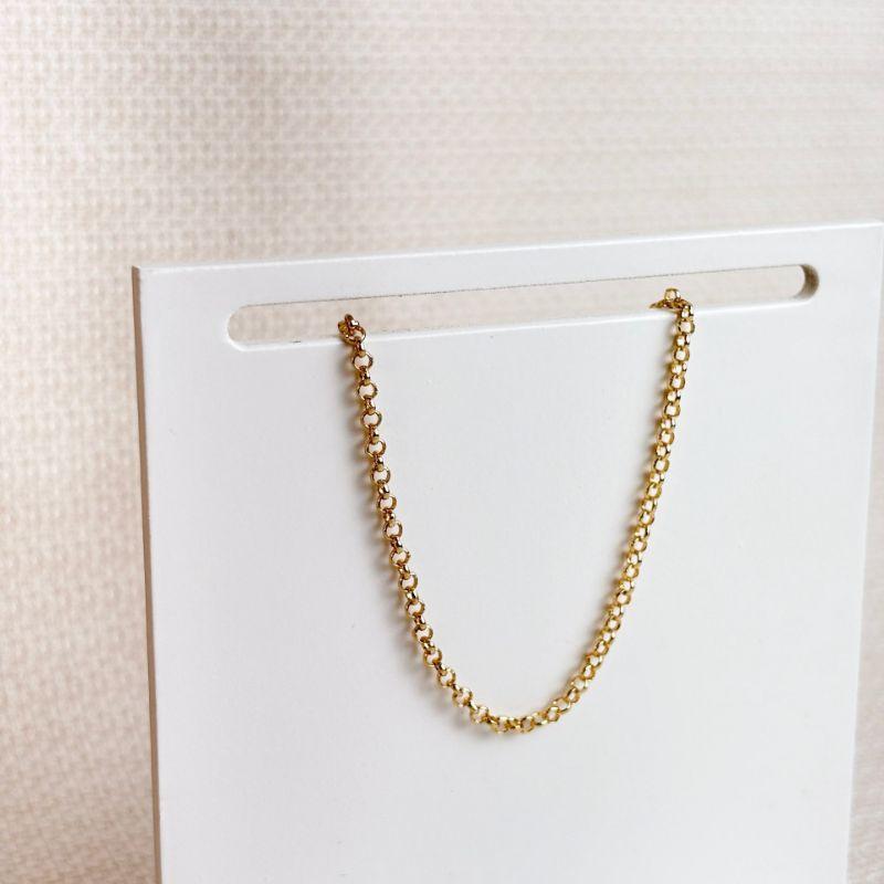 Tornozeleira Lisa Folheada a Ouro 18k