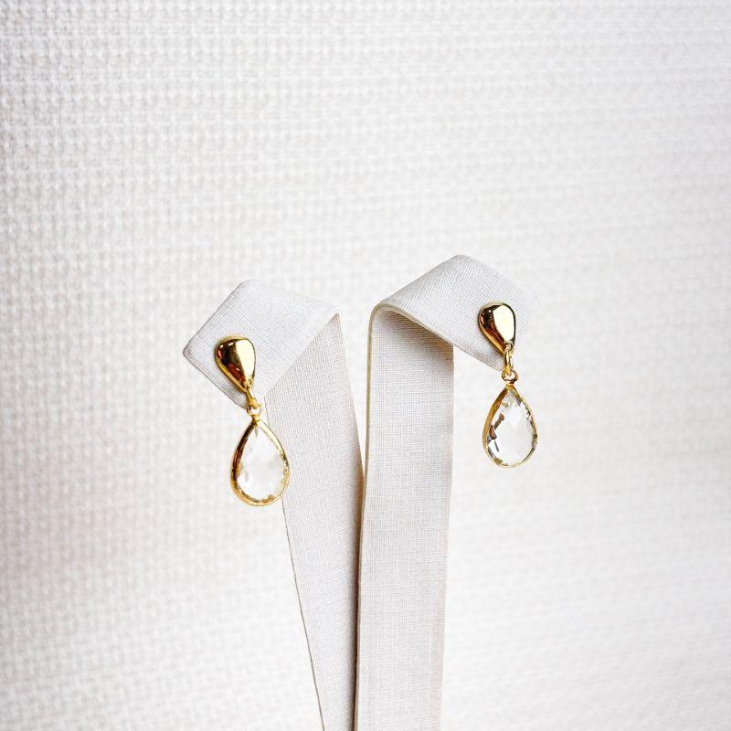 Brinco Gota em Zircônia Folheado a Ouro 18k