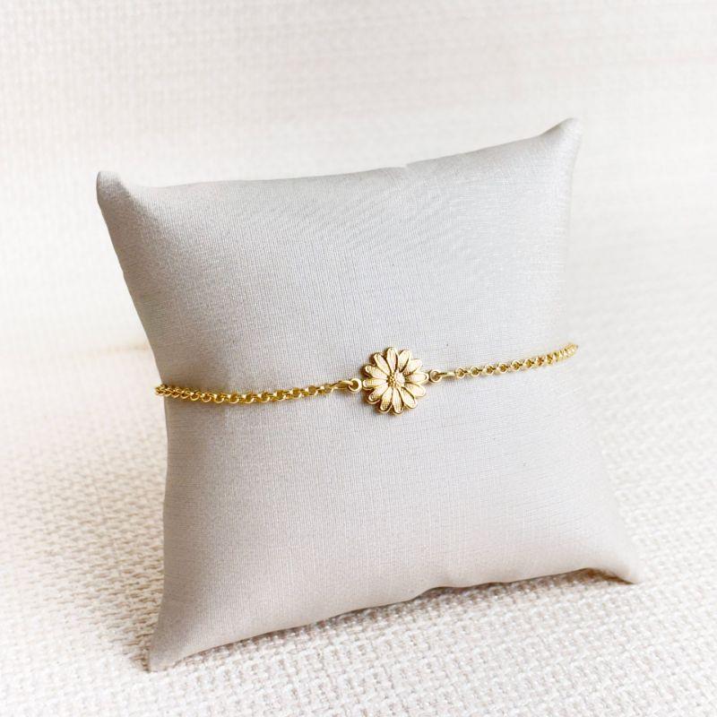 Pulseira Flor Folheada a Ouro 18k