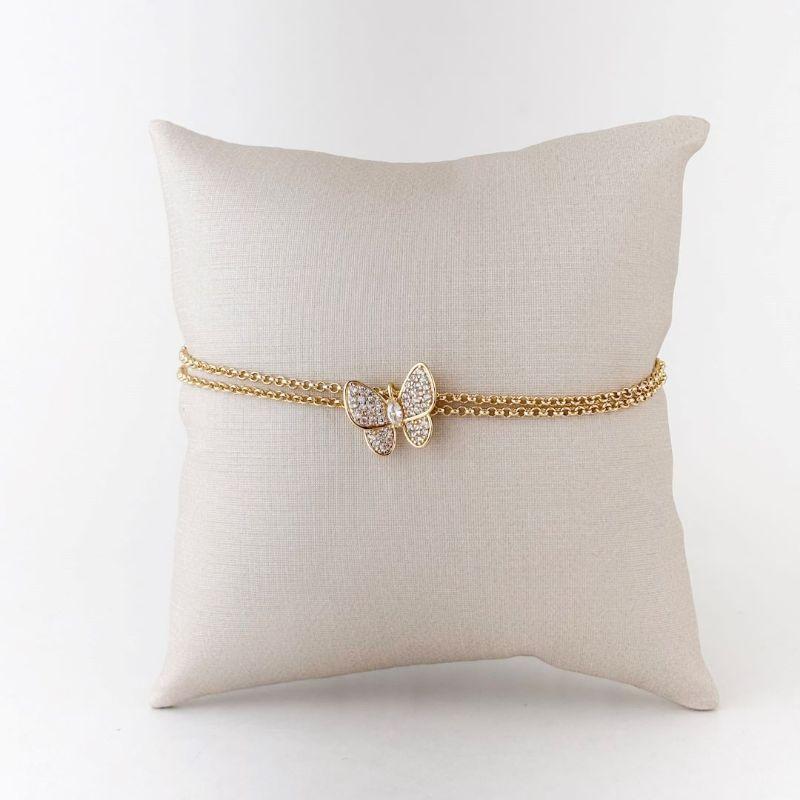Pulseira Borboleta Cravejada em Zircônias Folheada a Ouro 18k