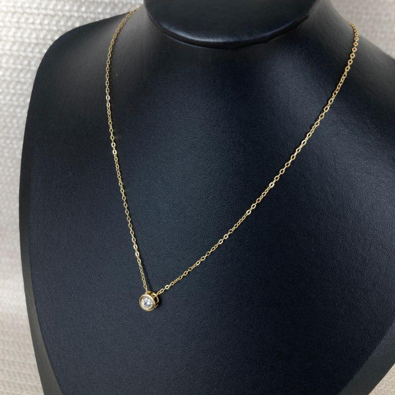 Colar Elo Cadeadinho com Ponto de Luz em Zircônia Folheado a Ouro 18k