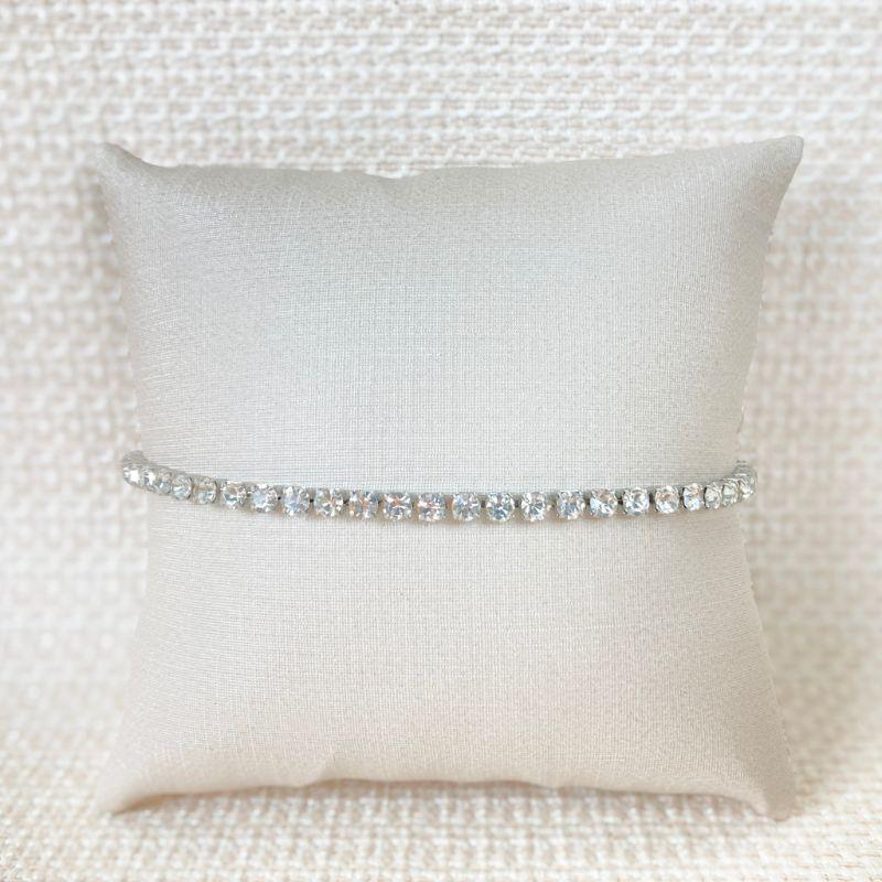 Pulseira Riviera Cristal em Aço Inox Prateado