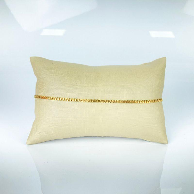 Tornozeleira Elo Grumet sem Pingente Folheada a Ouro 18k