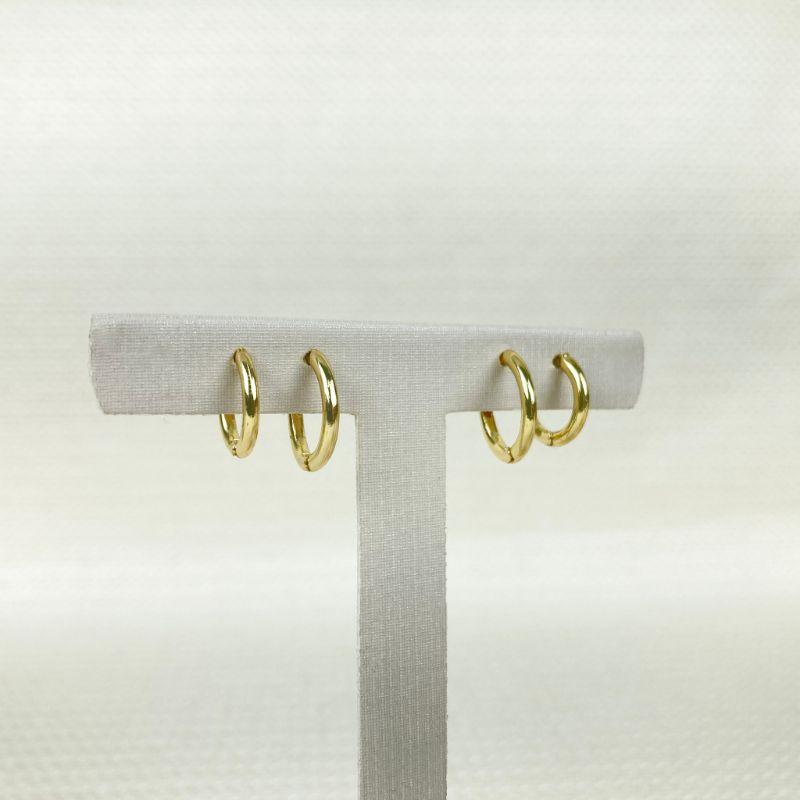 Brinco Duo de Argolinhas Redondas Folheado a Ouro