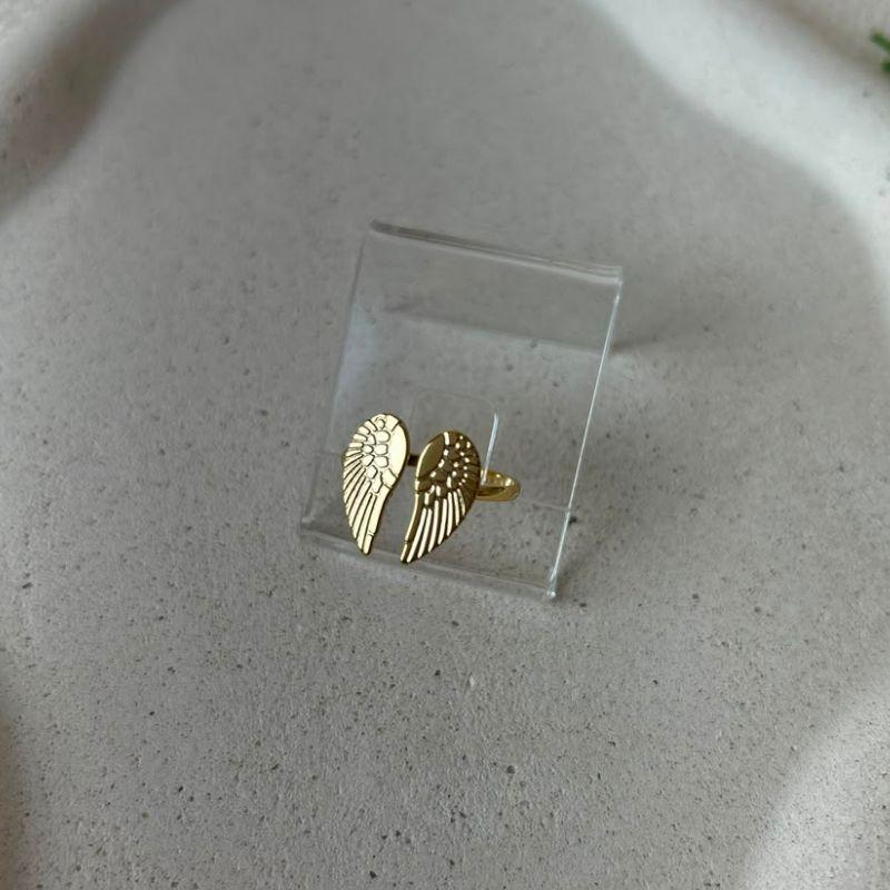 Anel Asas de Anjo Folheado a Ouro 18k