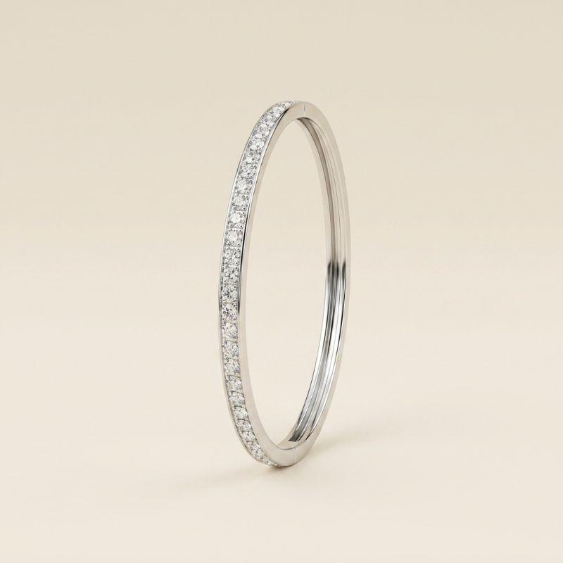 Bracelete Cravejado em Microzircônias Folhado a Prata