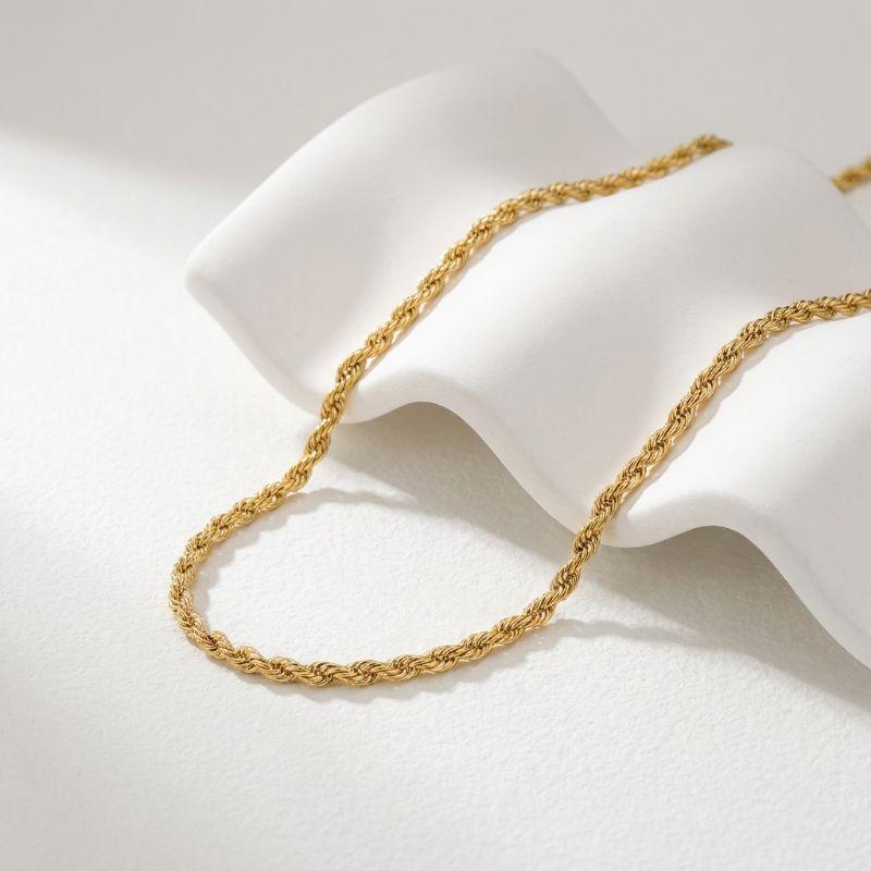Colar Cordão Baiano Folheado a Ouro 18k