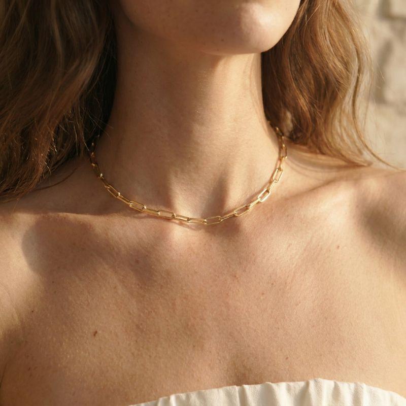 Choker Elo Cartier 3mm Folheado a Ouro 18K