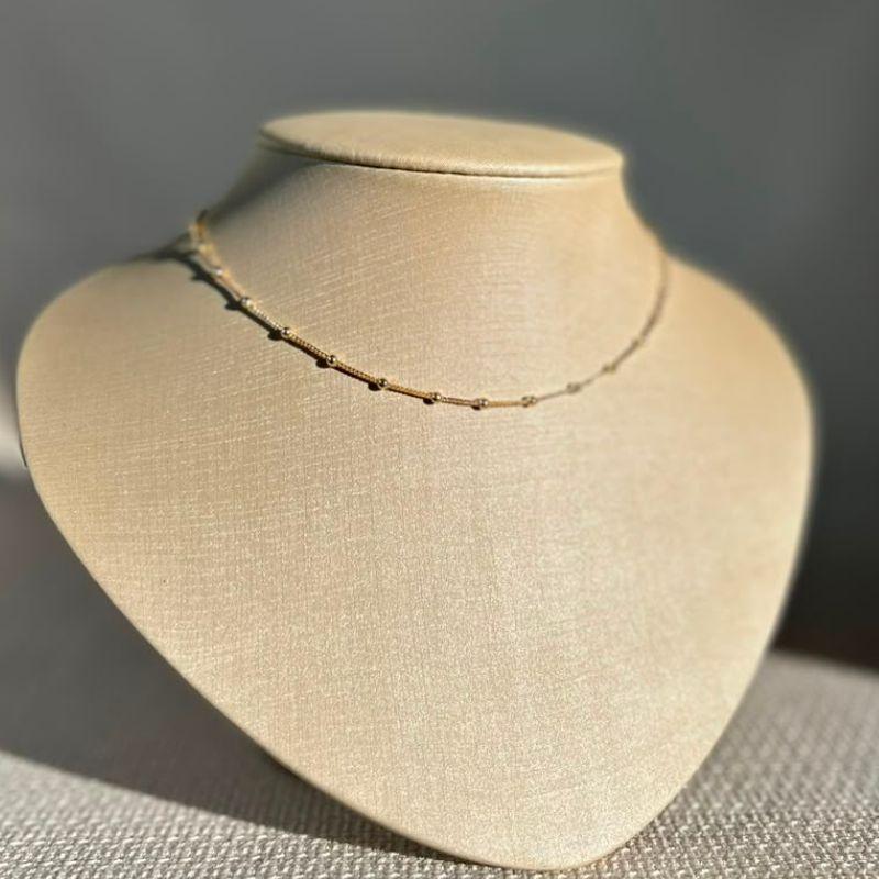 Choker Veneziana com Bolinhas Folheado a Ouro