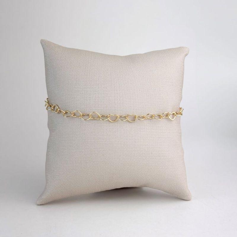 Pulseira Corações Folheada a Ouro 18k